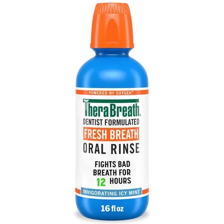 TheraBreath Fresh Breath Alcohol-Free Mouthwash, Mouth Rinse for Adults, Icy Mint, 16 fl oz | Walmart (US)