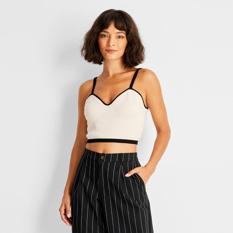 Women's V-Neck Bralette Sweater Tank Top - Future Collective™ with Kahlana Barfield Brown | Target