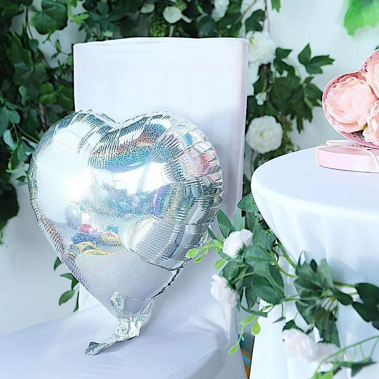 BalsaCircle 2 pcs 15 in wide Silver Hearts Mylar Foil Balloons - Wedding Birthday Reception Party... | Walmart (US)