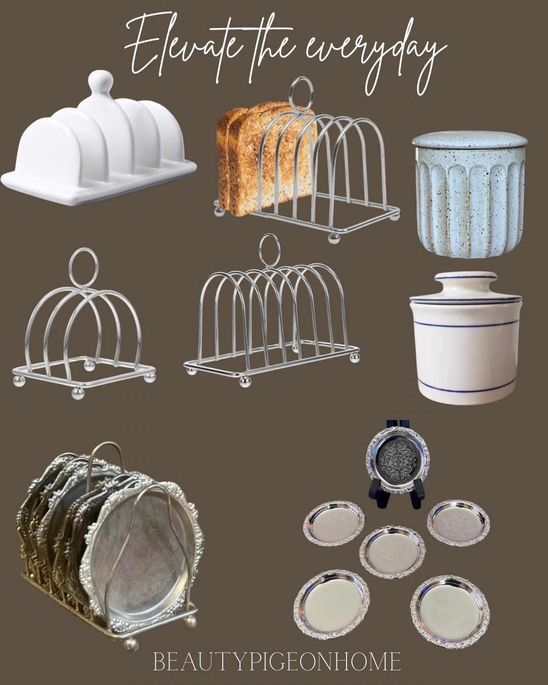 Toast holder
Butter bells 
Silver plated plates 

#LTKFindsUnder50 #LTKStyleTip #LTKHome