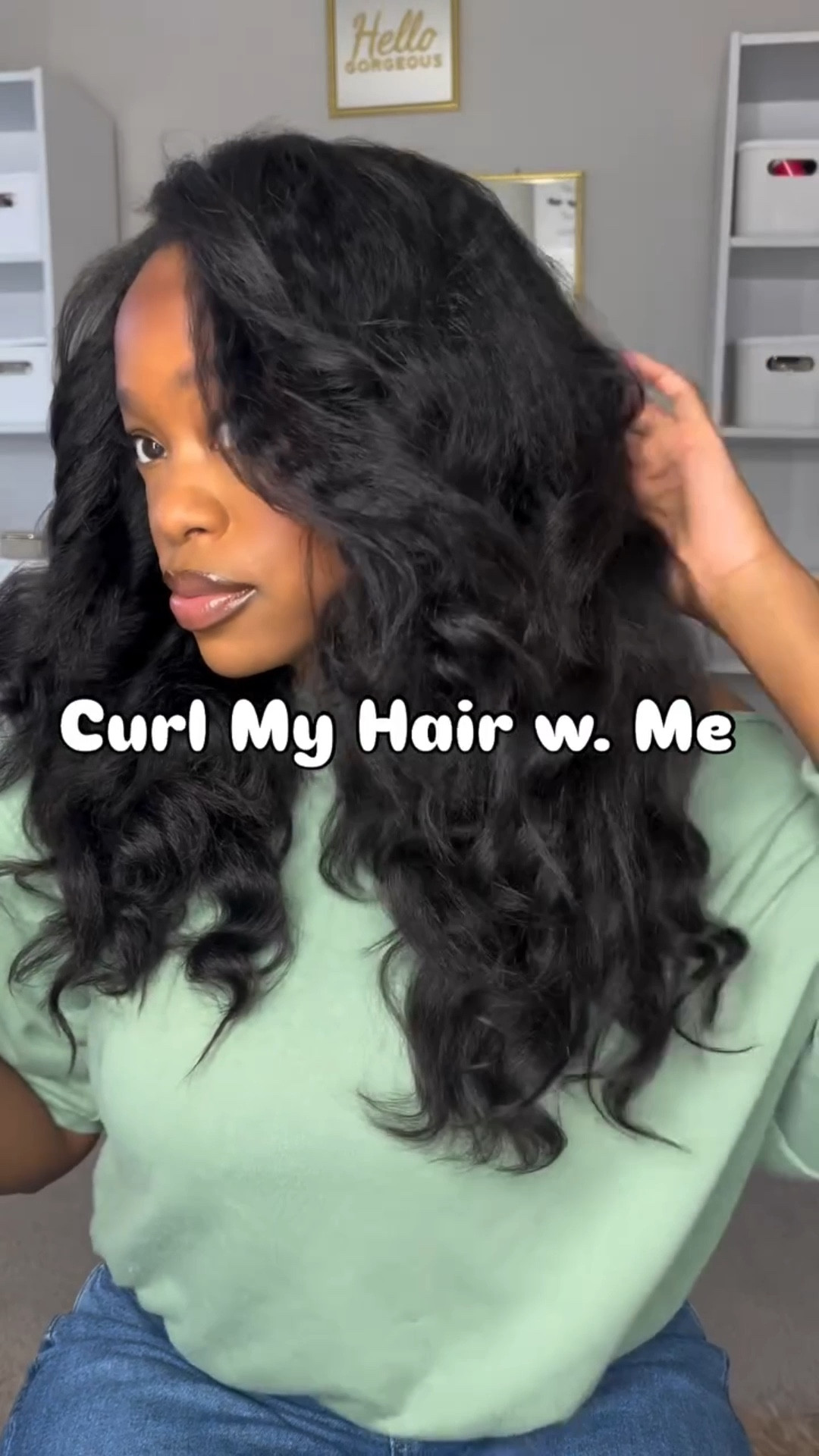 BIG Curls on textured hair 👏🏾@vshowhair_com #halfwig #vshowhair #vshow #wiginstalls #wiginstallation #wigs