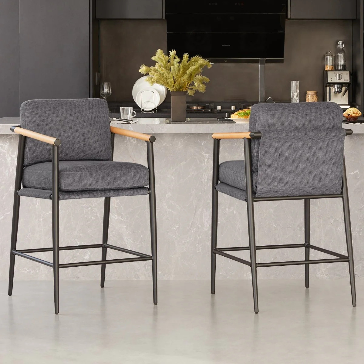 CHITA®️ Charlotte Modern Counter Stool (Set of 2) - chitaliving.com | Chita