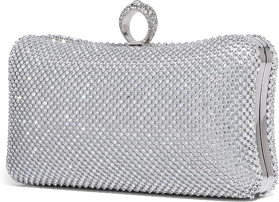 Rhinestone Clutch Purses for Women Sparkly Evening Bag Formal Elegant Wedding Party Purse | Amazon (US)