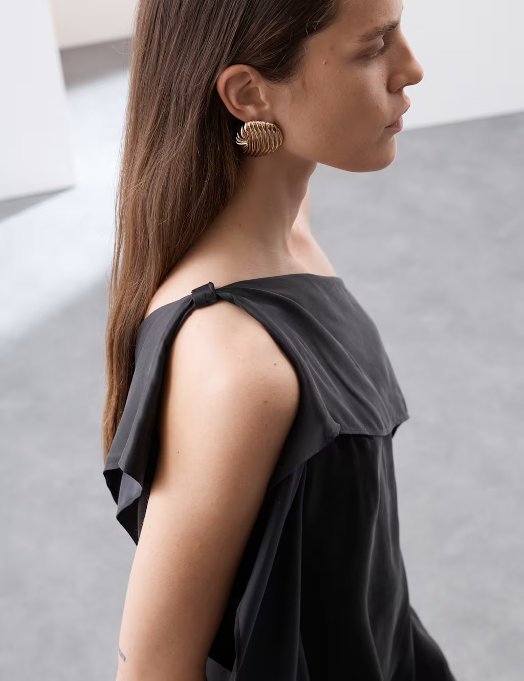 Cupro Rich One Shoulder Longline Top | Marks & Spencer (UK)