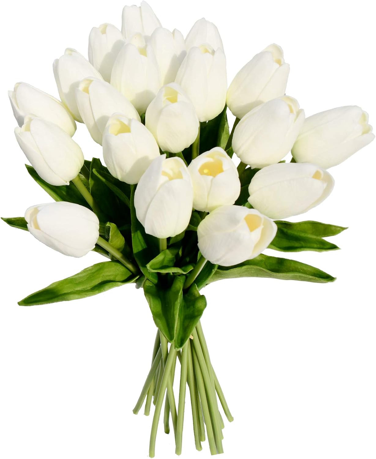 Mandy's 20pcs White Artificial Latex Tulips for Party Home Wedding Decoration | Amazon (US)