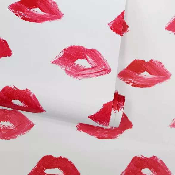 Tempaper Painted Lips Red Peel and Stick Wallpaper | Target