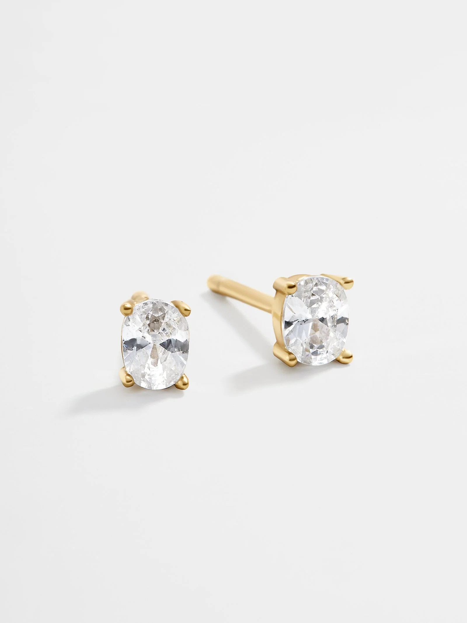 Rene 18K Gold Earrings: Oval Cut | BaubleBar (US)