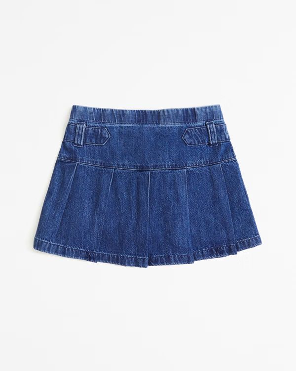 girls denim pleated skort | girls bottoms | Abercrombie.com | Abercrombie & Fitch (US)