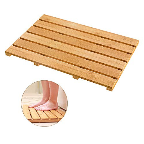 Bath Mat for Luxury Shower - Non-Slip Bamboo Sturdy Water Proof Bathroom Carpet for Indoor or Outdoo | Amazon (US)