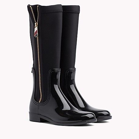 Tommy Hilfiger Women's Mixed Media Rain Boot, Black, one size | Tommy Hilfiger (US)