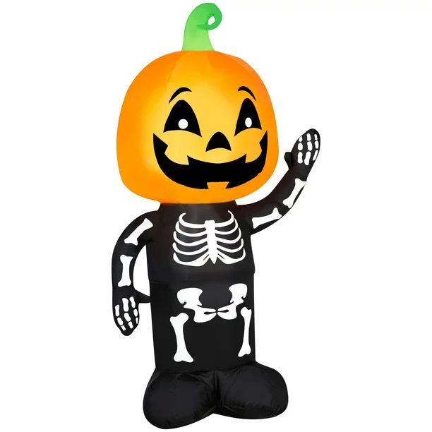 Halloween Waving Pumpkin Boy Skeleton Decoration, 48 in, by Way To Celebrate | Walmart (US)