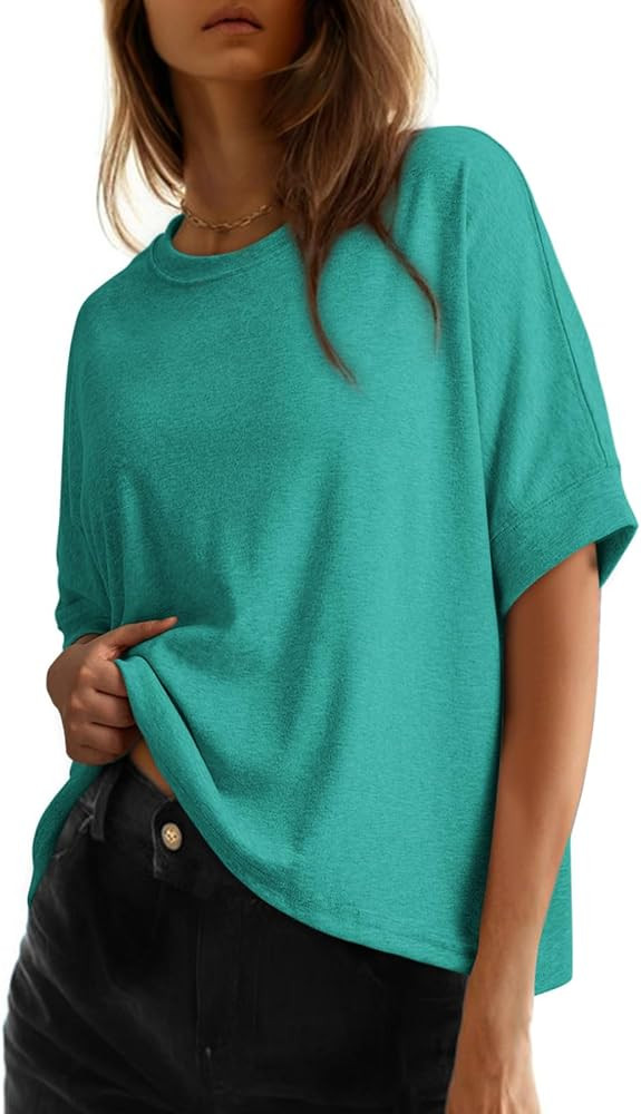 Dokotoo Shirts 2026 Women T Shirts for Women Loose Oversized Tops Basic Tee | Amazon (US)
