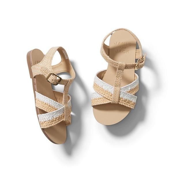 Colorblocked Straw Sandal | Janie and Jack