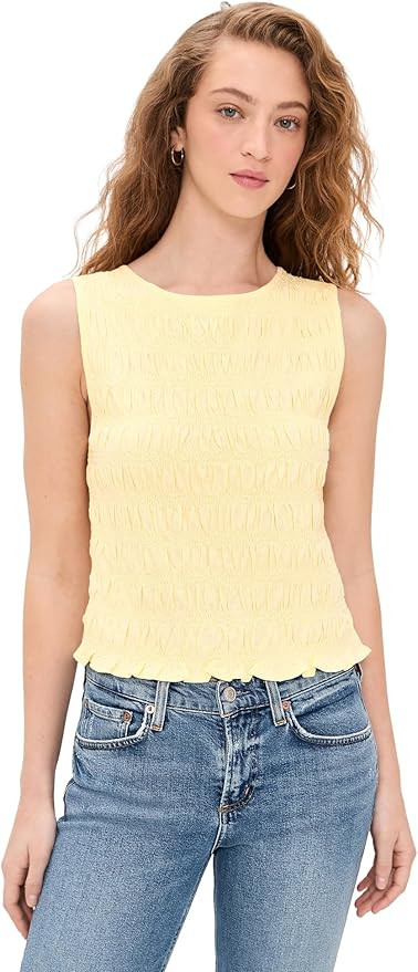 Madewell Women's Smocked Boat Neck Tank | Amazon (US)