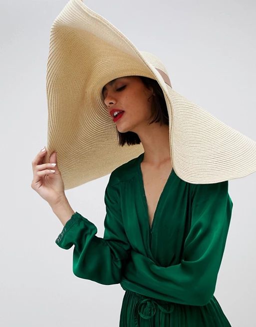 ASOS DESIGN oversize turn back brim straw hat | ASOS US