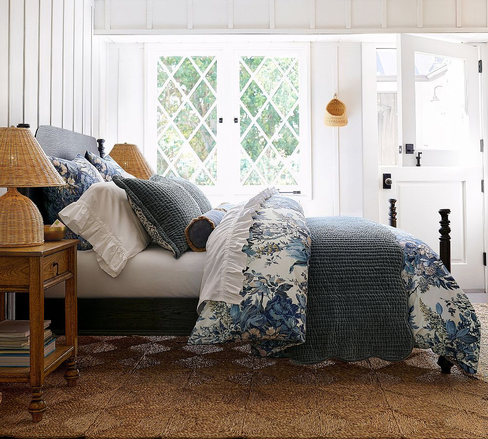 Linden Floral Reversible Duvet Cover | Pottery Barn (US)