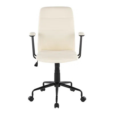 Office Chair In Cream Faux Leather | Wayfair North America