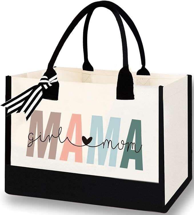 Personalized Jute Letter Tote Bag for Women Mothers Day Gifts for Mom Christmas Birthday Gift For... | Amazon (US)