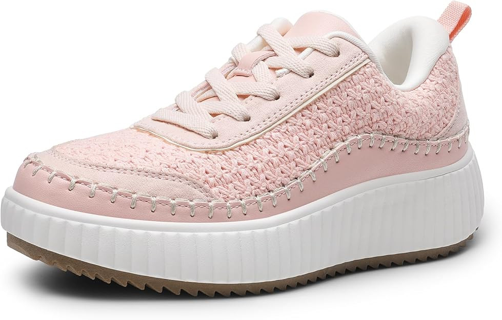 DREAM PAIRS Women Chunky City Tweed Comfortable Casual Platform Fashion Sneaker | Amazon (US)