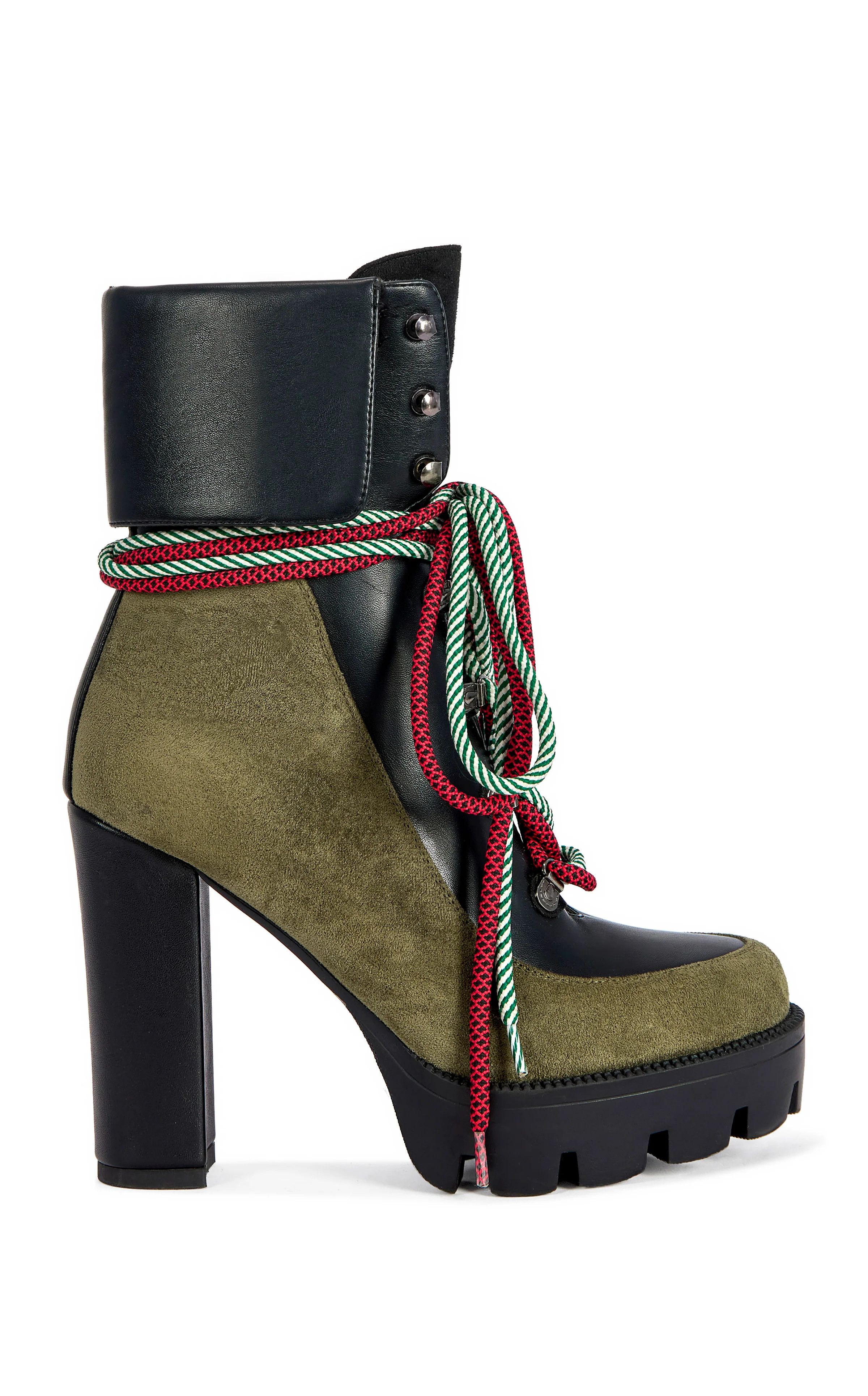 MUFFLER-GREENMULTI BLOCK BOOTIE | Azalea Wang