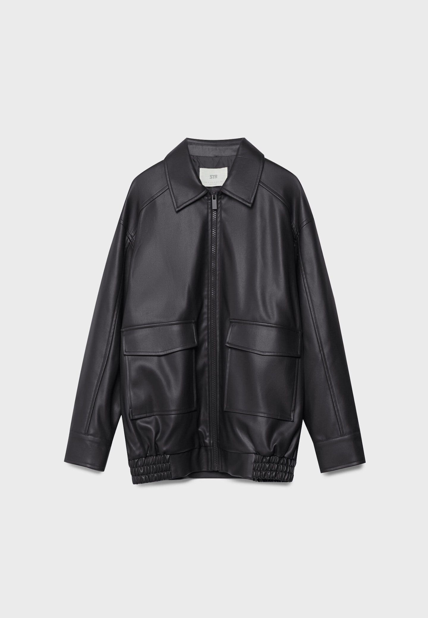 Faux leather jacket with pockets - Women's fashion | Stradivarius United Kingdom | Stradivarius (UK)