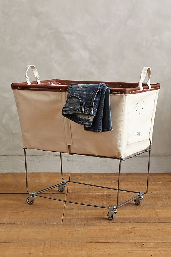 Large Mobile Canvas Bin | Anthropologie (US)