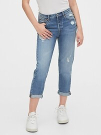 Mid Rise Destructed Boyfriend Jeans | Gap (US)