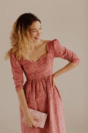 Violet Dress in Baroque Rose Cotton Cord | Modatrova