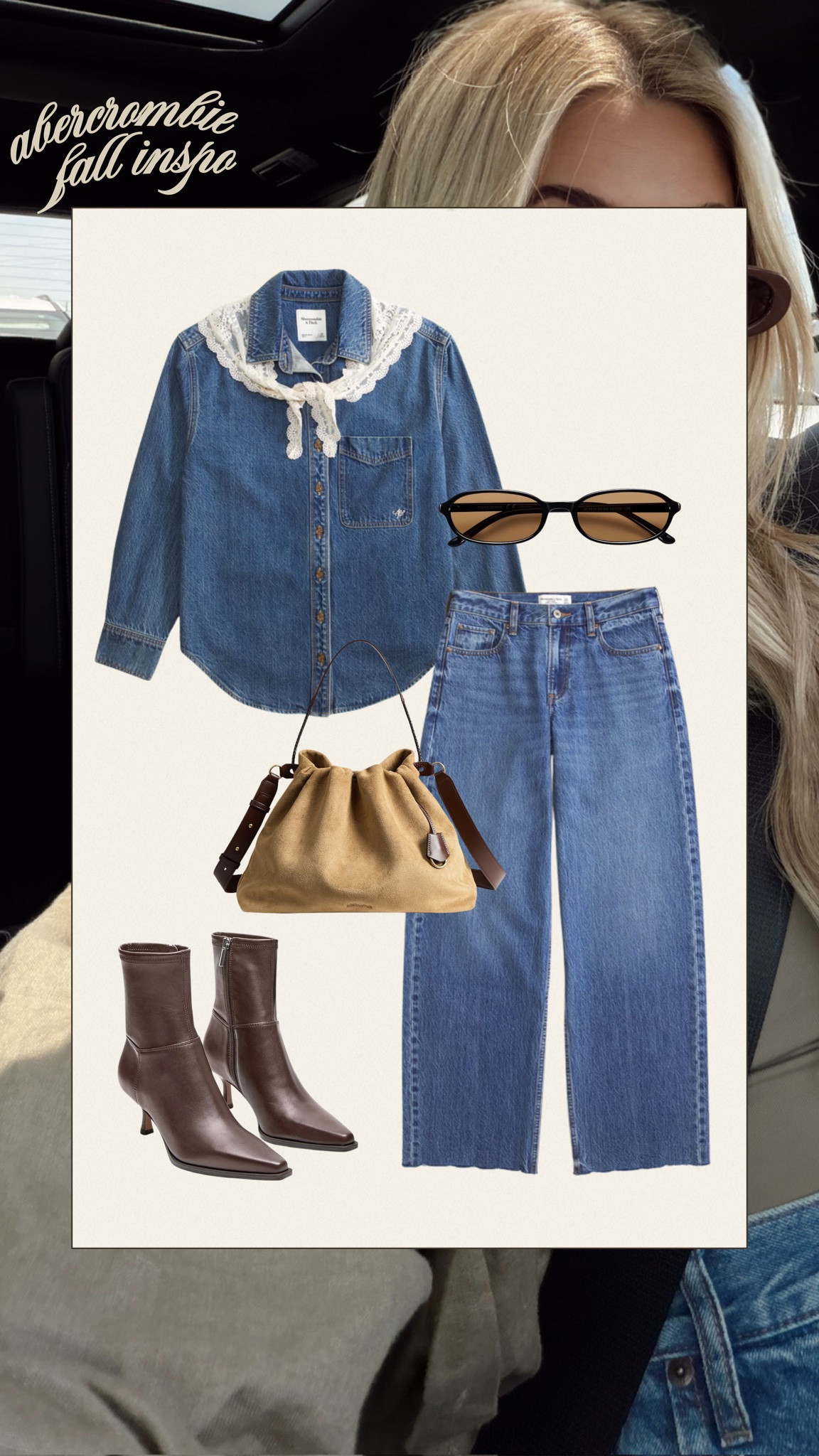 Love this new denim shirt with detachable lace neck scarf!!! @abercrombie

#LTKootd #LTKSeasonal