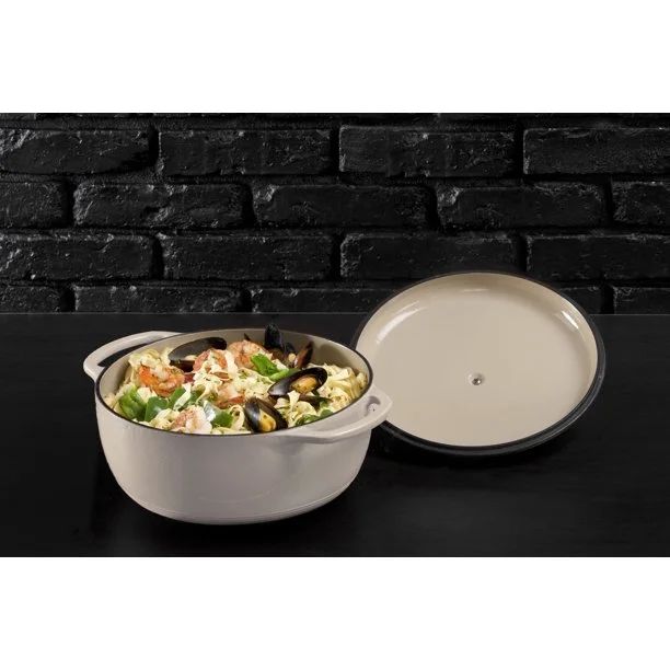 Lodge 5.5 Quart Enameled Cast Iron Dutch Oven, Oyster | Walmart (US)