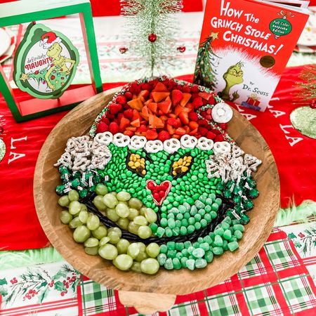 Nothing about this Stink, Stank, Stunk! 💚 Grinch Snack Board perfect for movie night. I may use smaller grapes next time and possibly more m&m’s. You can never have too many m&m’s right?! 😂 
(Inspired by @playpartyplan) 

#LTKHoliday #LTKSeasonal #LTKparties