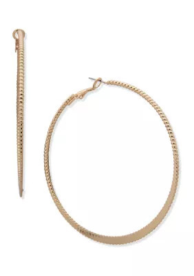 Nine West Textured Hoop Earrings, Gold | Belk