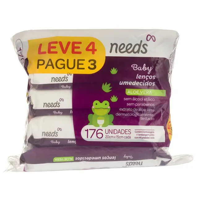 Lenço Umedecido Needs Baby Aloe Vera 176 Unidades em promoção | Droga Raia | DrogaRaia (BR)