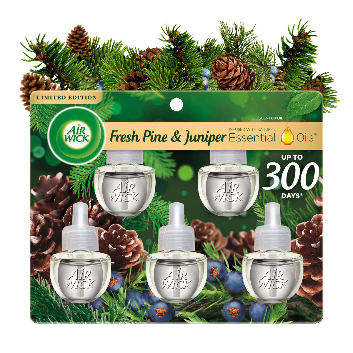 Air Wick Scented Oils Air Freshener Refill - Fresh Pine & Juniper - 5pk | Target