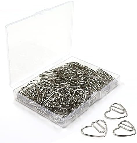 Betinyar 100 Pieces Paper Clips Cute, Love Heart Shaped Paper Clips, Metal Small Paper Clips, Boo... | Amazon (US)