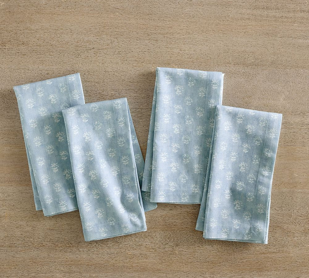 Kravet Petite Floral Cotton/Linen Napkins, Set of 4