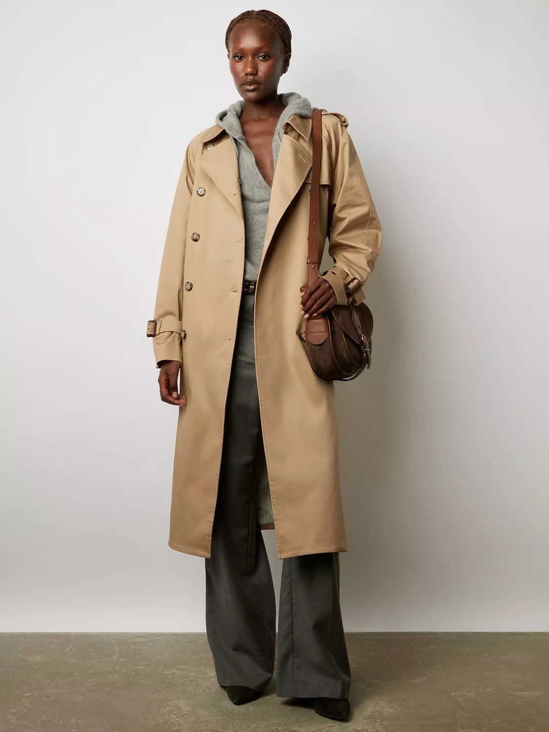 Gerard Darel Serge Double Breasted Cotton Trench Coat, Beige | John Lewis (UK)