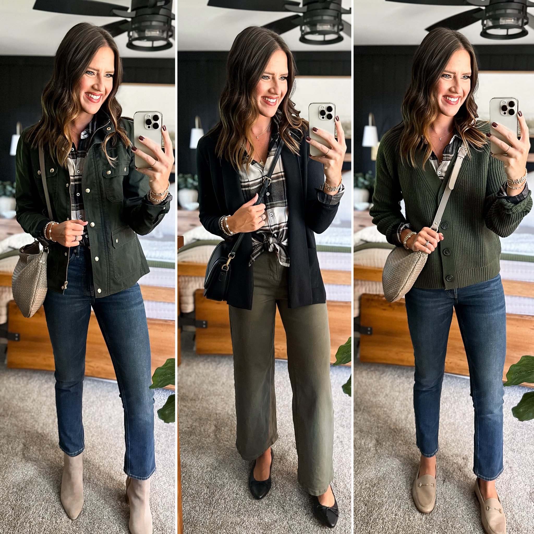 Fall Capsule Wardrobe - Plaid Shirt

Plaid shirt - medium 
Dark wash jeans - size 26 
Green jacket - small 
Black cardigan - small 
Linking similar green jeans. Mine are sold out from the summer capsule. 
Green cardigan - medium 


#LTKStyleTip #LTKFindsUnder50 #LTKFindsUnder100