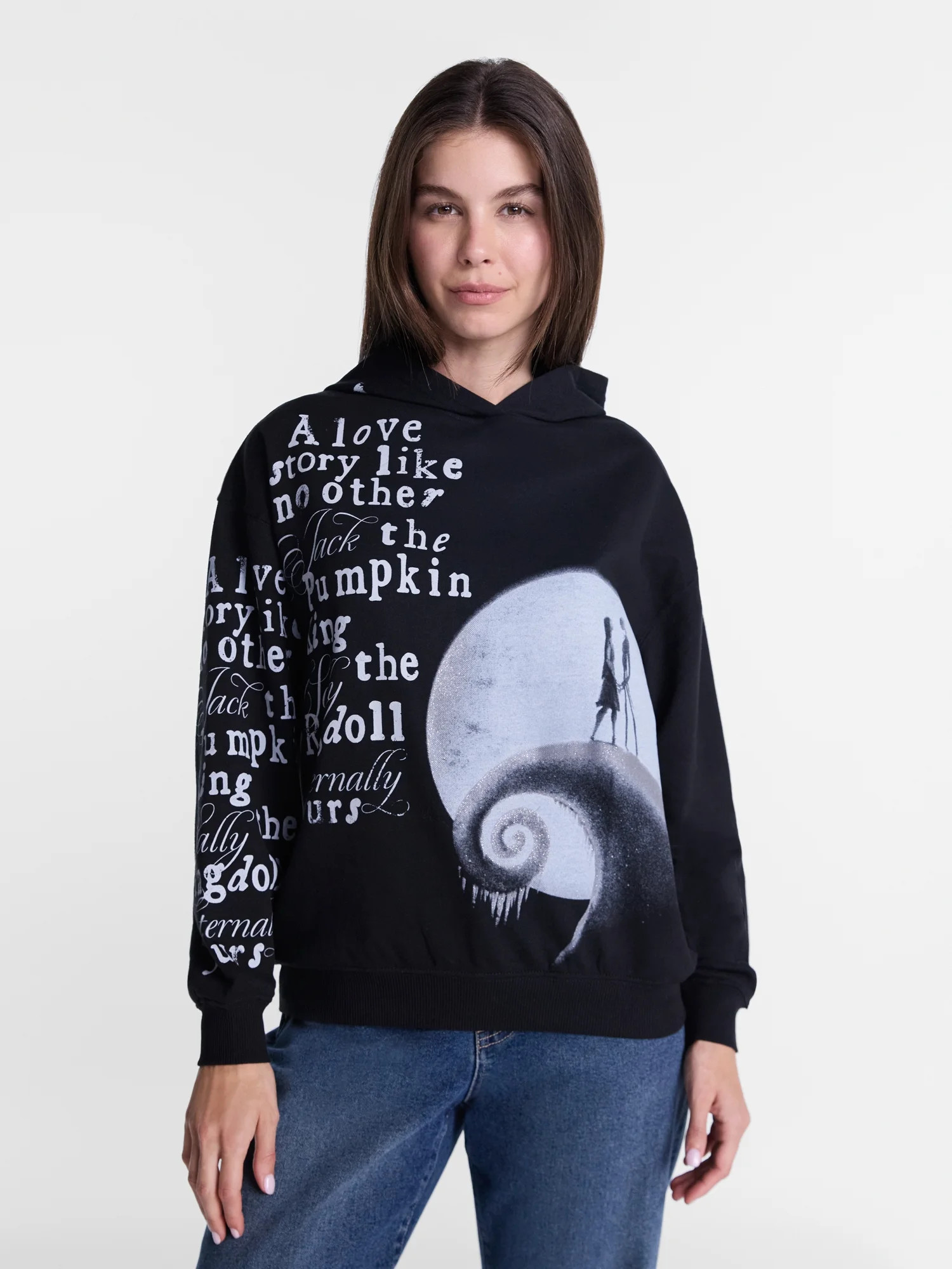 Nightmare Before Christmas Women's Halloween Fleece Hoodie, Sizes XXS-XXL | Walmart (US)