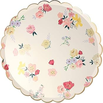 Meri Meri Floral Paper Plates (Pack of 8), Disposable Plates for Party, Floral Plates Available a... | Amazon (US)