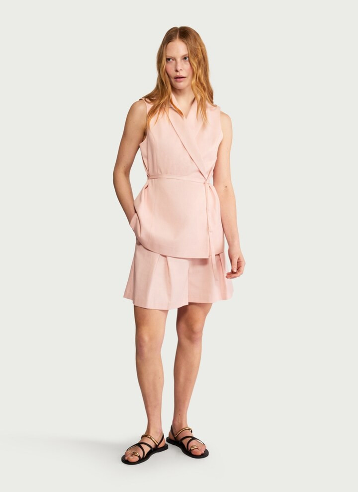 F&F Lyocell Rich Pleated Co-ord Shorts in Pink | Tesco F&F