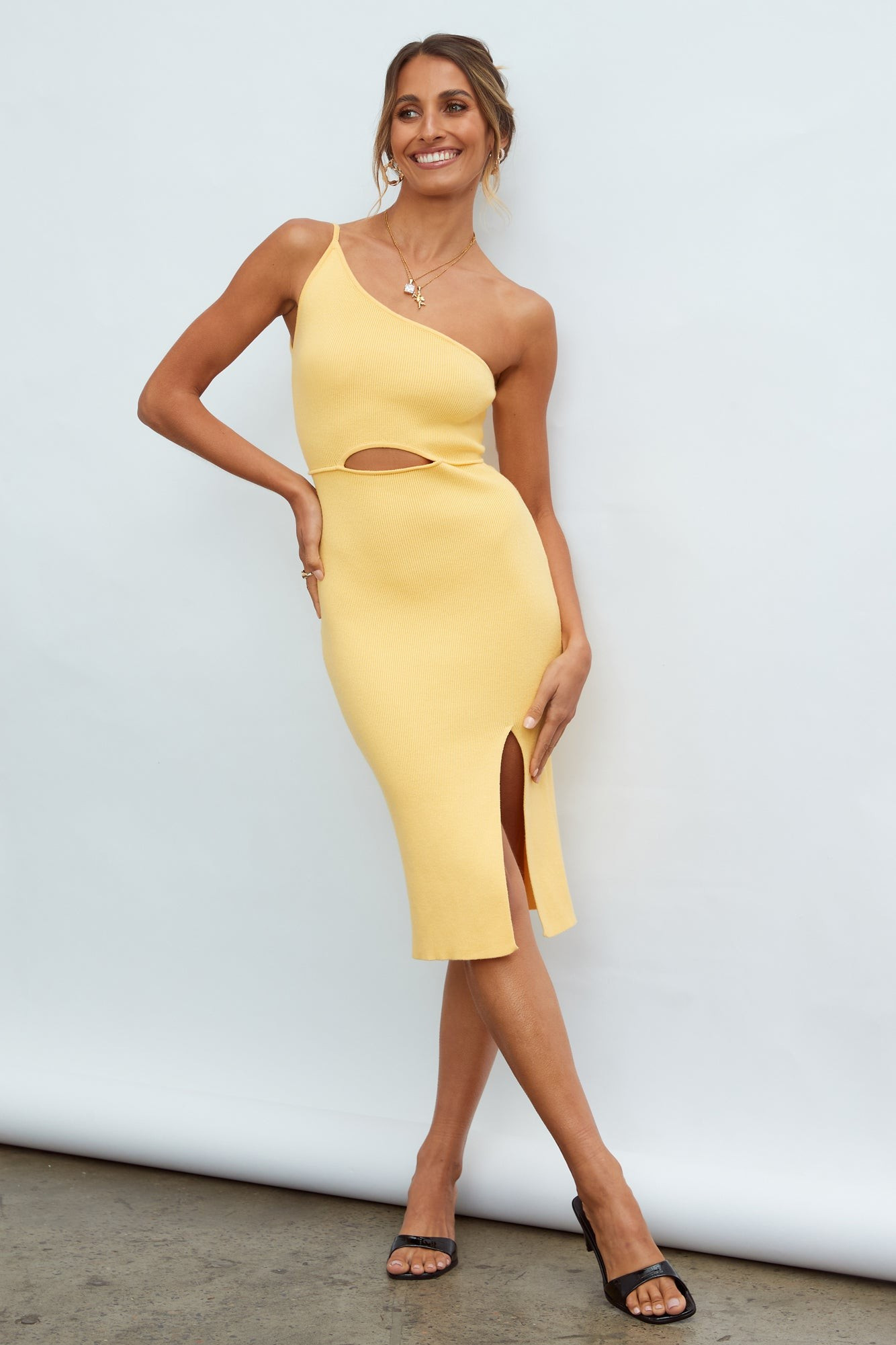 Jade Midi Dress Yellow | Hello Molly (AU)