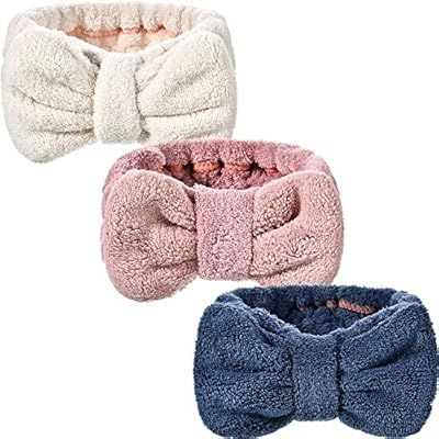 Hicarer 3 Pack Microfiber Bowtie Headbands Makeup Headbands Wash Spa Yoga Sports Shower Facial Ad... | Amazon (US)