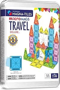 Magna-Tiles microMAGS Travel Set Deluxe 55-Piece Magnetic Construction Set, The Original Magnetic... | Amazon (US)