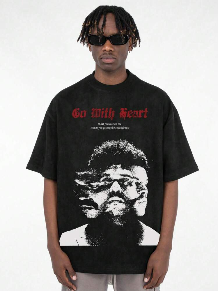 3pcs Portrait Print Casual Crew Neck Short Sleeve T-Shirt For Men, Summer | SHEIN