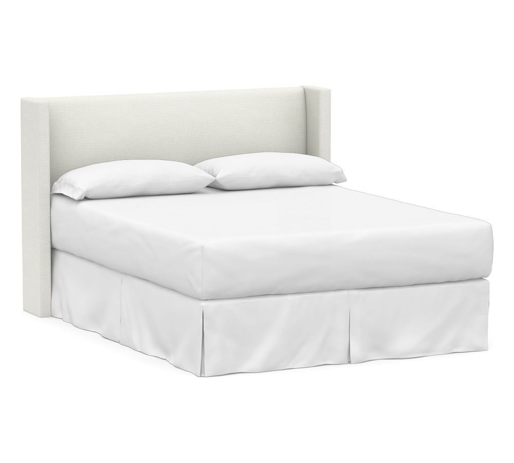 Elliot Shelter Upholstered Headboard, King, Basketweave Slub Ivory | Pottery Barn (US)