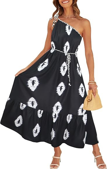 CCTOO Women's Floral Print Maxi Dress 2024 Sleeveless Summer Knot One Shoulder Flowy Boho Sundres... | Amazon (CA)