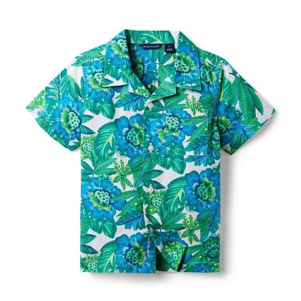 Tropical Floral Poplin Cabana Shirt | Janie and Jack