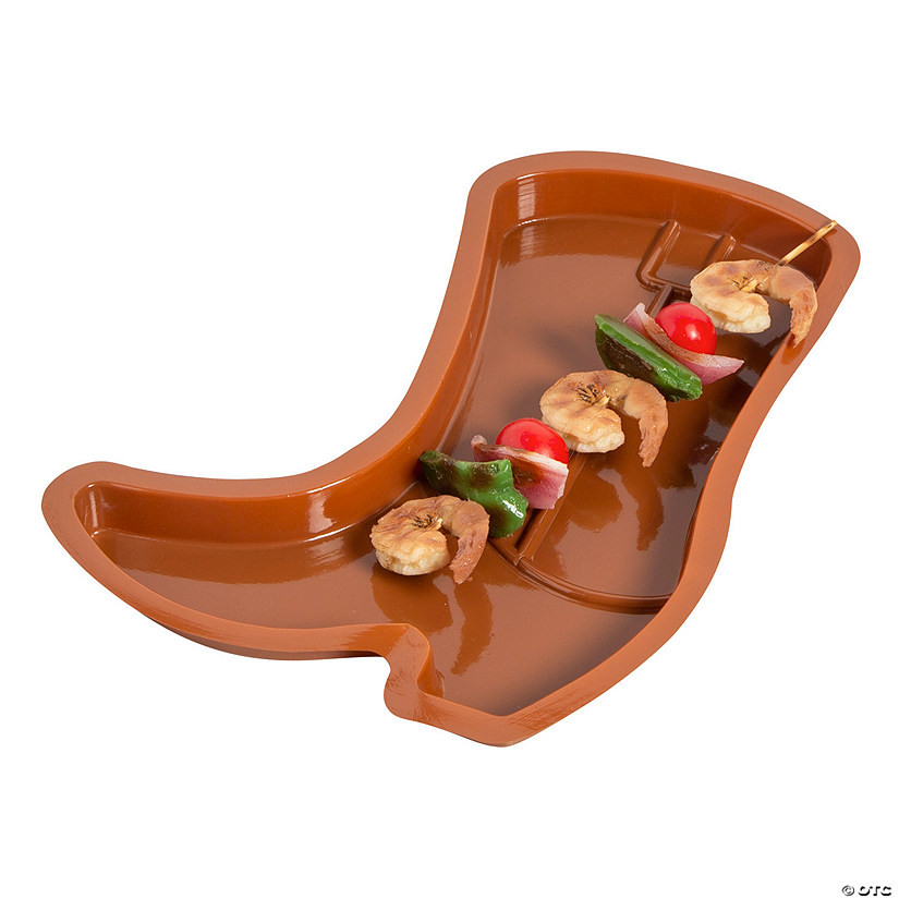 Cowboy Boot-Shaped Plastic Serving Trays - 12 Pc. | Oriental Trading Company