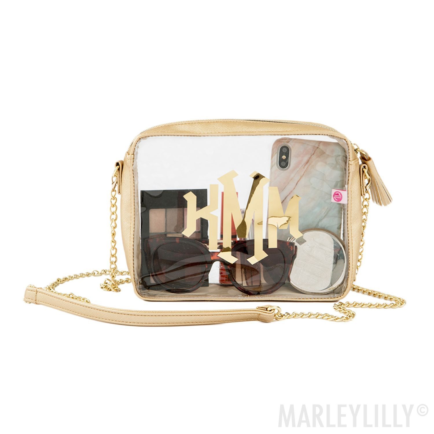 Monogrammed Clear Crossbody Bag | Marleylilly